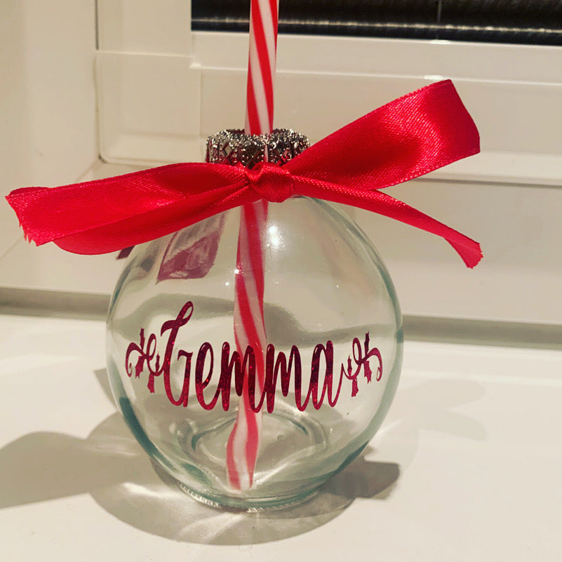 Personalised Bauble Glass